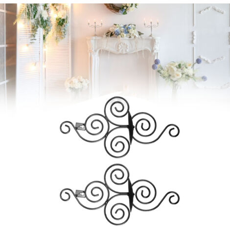 Candelabro de pared de hierro forjado de estilo europeo para 2 velas con motivos en espiral: elegante decoración de pared para su hogar.