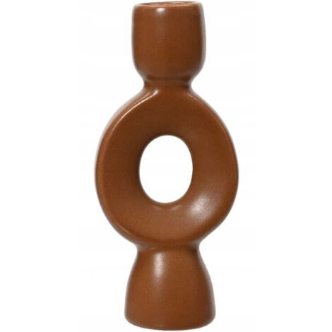 Candelabro de porcelana marrón 15,3x6,8 cm
