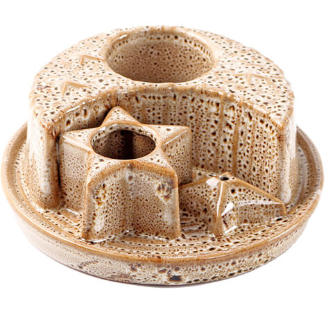 Candelabro decorativo de estilo nórdico con bandeja de madera y velas Morandi (gres blanco, juego de 4).