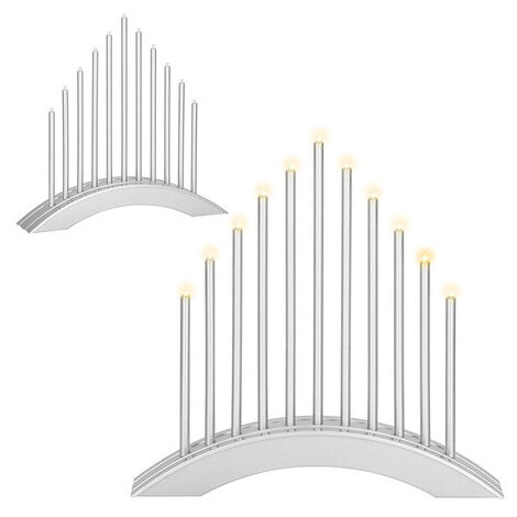 Candelabro dell'Avvento con 11 candele a LED, argento