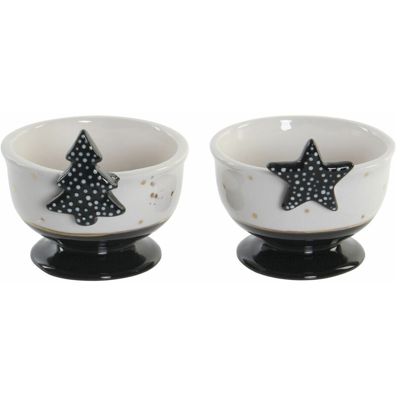 

Candelabro DKD Home Decor Blanco Negro (2 pcs) (10 x 9.2 x 8 cm)