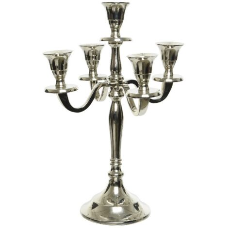 CANDELABRO IN ALLUMINIO COLORE SILVER H29.50CM