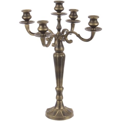 Candelabro laryn a 5 fuochi realizzato in alluminio misura h 52cm -39 x 39 x h 52 cm