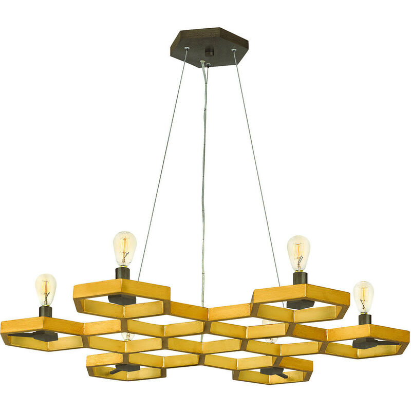 

Moxie - Lámpara colgante de techo de 6 luces Dorado, E14 - Elstead