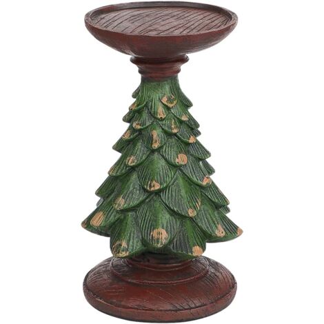 Candelabro navideño decoración de chimenea candelabro candelabro candelabro retro decoración de mesa candelabro de mesa navideño candelabro de resina 8,5  8,5  15,5 cm