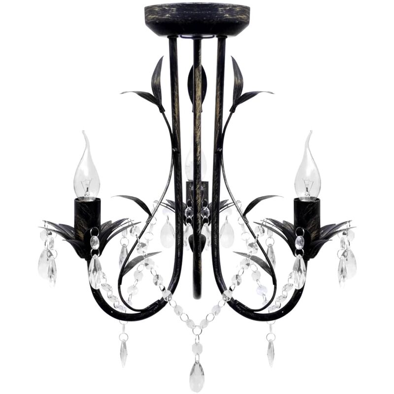 

Vidaxl - Lámpara de araña, candelabro negro estilo Art Nouveau, 3 x E14 - Negro
