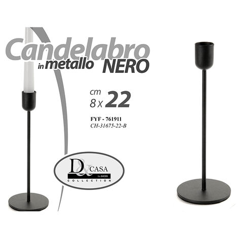 Candelabro DKD Home Decor 15 x 20 x 41 cm Champagne Nero Alluminio Moderno  (2 Unità)