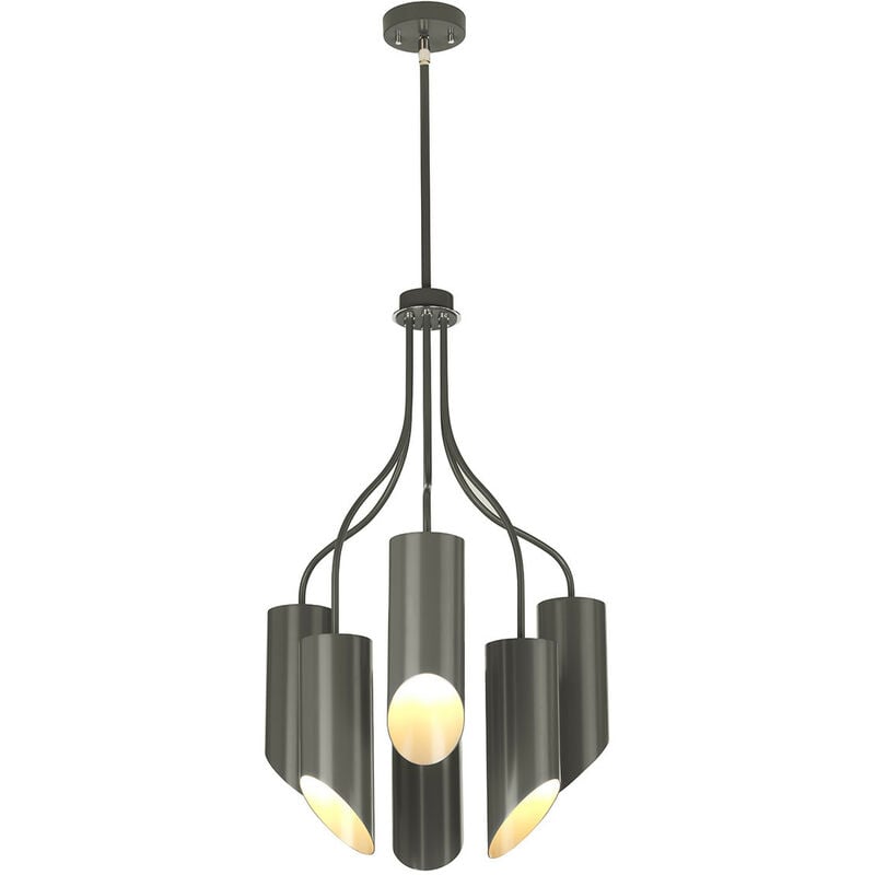 

Elstead Quinto - Lámpara colgante de techo con brazos múltiples, 6 luces, níquel pulido gris oscuro, E27