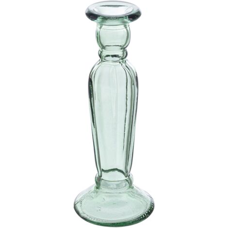 candelabro vt julia in varie tonalità di colore realizzato con materiale  in vetro riciclato -Ø9 x h 22cm / Verde giada