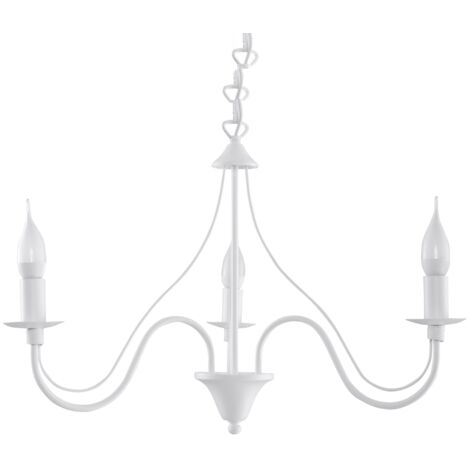 Candelabros Minerwa blanco acero 3xE14 60cm Sollux