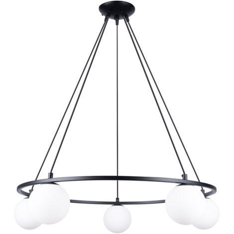 Candelabros Yoli negro acero/vidrio 5xG9  80cm Sollux