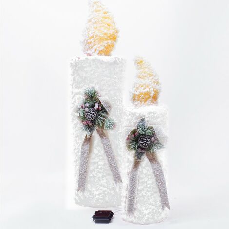 Candele 2PZ per Decorazioni addobbi natalizie con luci da vetrina negozi 80e56cm