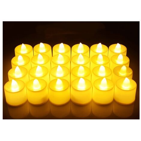 Candele a LED, set da 24, lumini luminosi e tremolanti, candele elettriche decorative per Natale, matrimonio, casa, Pasqua, feste, interni