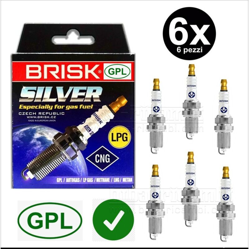 Candele accensione gas gpl metano 6 brisk dr17ys-9 per nissan pathfinder ii r50