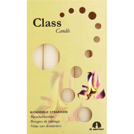 Candele Cera Steariche Bianco Astuccio 10 Pz 1,5x15H cm