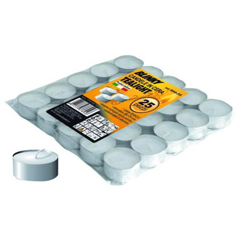 Candele Cera T-Light Blinky Bianco Astuccio 25Pz Mm.38X17H