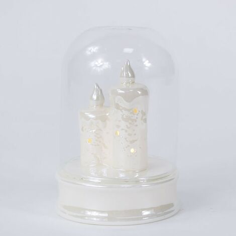 Candele con cupola in vetro luci in porcellana per decorazioni di natale regali