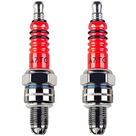 Candele di accensione elettrodi A7tc Racing per ATV, scooter, buggy, kart, 2 pezzi