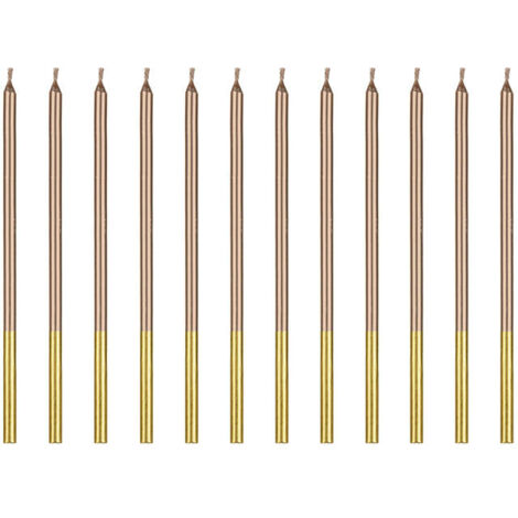 Candele di compleanno lisce, oro rosa, 14 cm