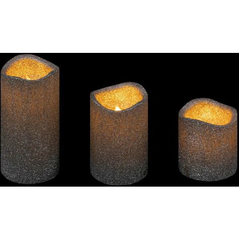 Candele led colorama de noël, set di 3 candele argento - Feeric lights & christmas