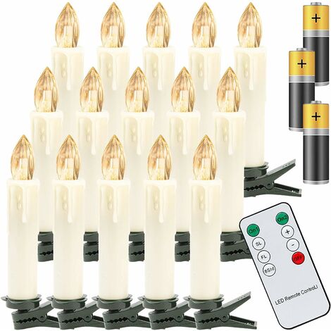 senza fili con telecomando timer luce bianca calda HENGMEI 30 candele a LED senza fili candele natalizie candele per albero di Natale