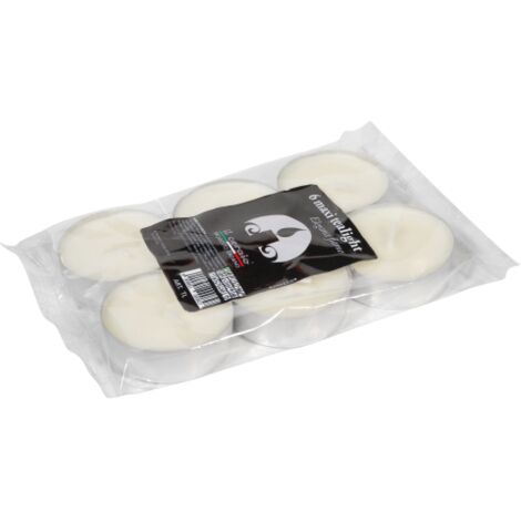 Candele Tea light Maxi 6 pz lumelle lumini   60x20 mm bianco lumella candela lumino