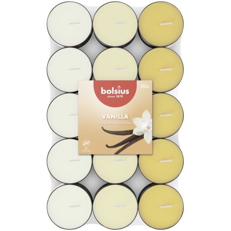 Candele Tealights Bolsius Vaniglia 30pz colori assortiti