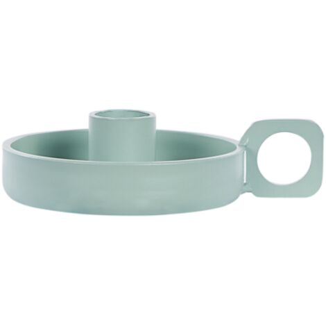 Candelero de metal verde menta 9 cm portavelas retro tradicional Chorio