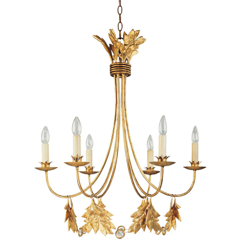 

Elstead Sweet Olive - Lámpara de araña de 6 luces, acabado dorado, E14