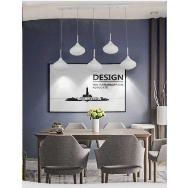 Trade Shop - Lampadario Da Soffitto A Sospensione Design A 5 Gocce 38w-76w 3000k-6500k B04 -