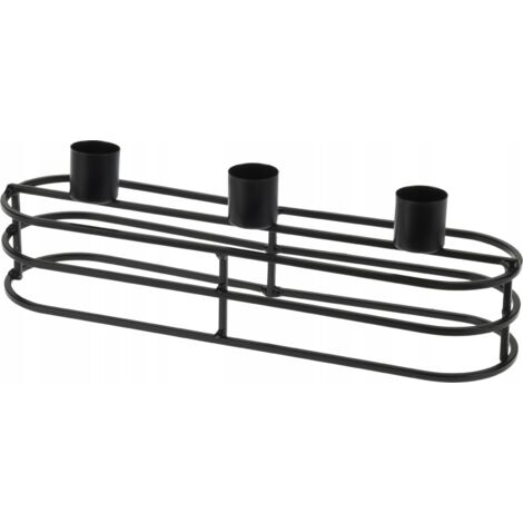 Candeliere decorativo in metallo nero 29 cm