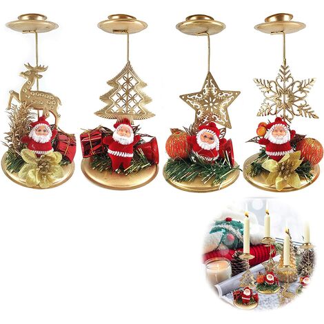 albero di Natale renne 3 portacandele rotanti in metallo spinner per regali di Natale ragni fiocco di neve Beaupretty candeline di Natale 