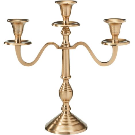 Candeliere moderno portacandela per decorazione ambienti 30 cm -Oro / 3 Posti/Stile 1