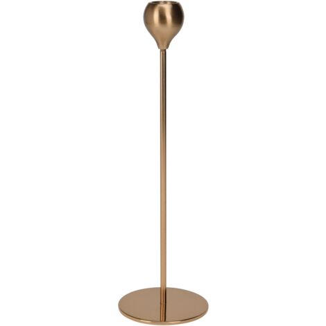 Candeliere portacandela in alluminio color oro decorazione ambienti -Ø 9 x 30 cm