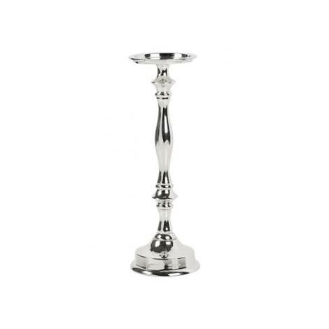 CANDELIERE SINGOLO H27CM ARGENTO IN ALLUMINIO