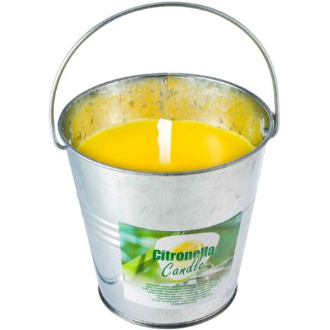 Candelina alla citronella con secchio in acciaio 10x10cm
