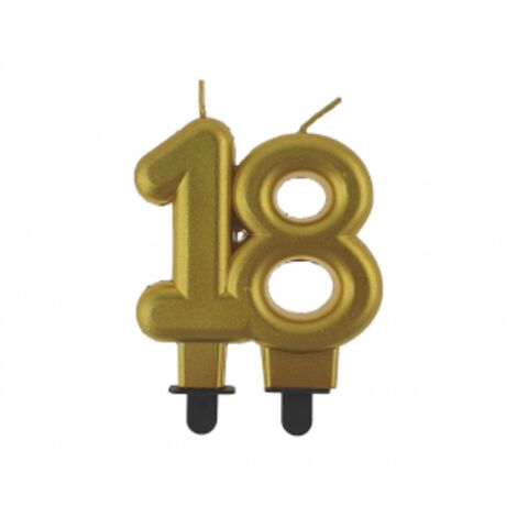Candelina per torta 18, per il diciottesimo compleanno, numero "18"