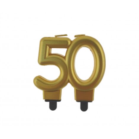 Candelina per torta di compleanno 50°, numero "50"