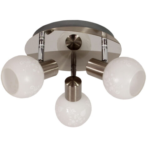 Candellux Avila plafoniera 3xE14 cromata bianca 36 cm