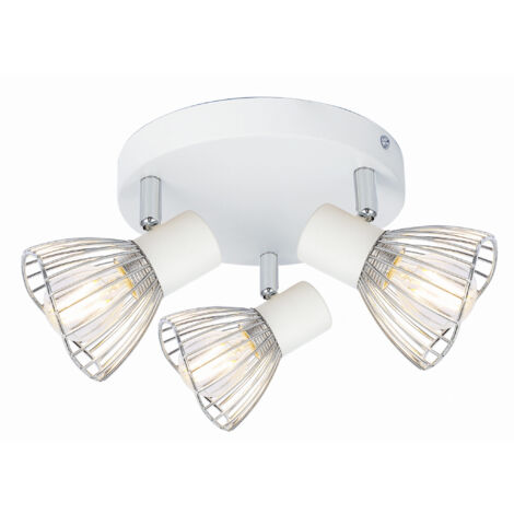Candellux FLY 98-61980 plafoniera bianca cromo 3xE14