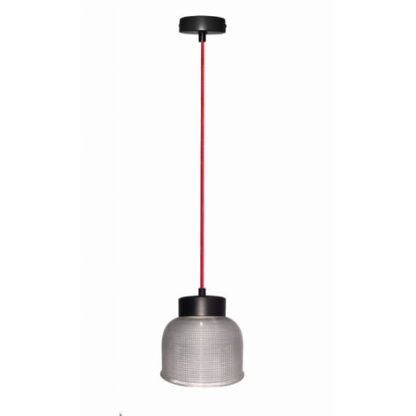 Candellux Liverpool lampada a sospensione E27 vetro grigio