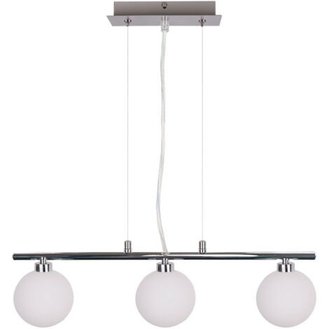 Candellux Raisa lustre chromé métal/verre blanc 3xG9