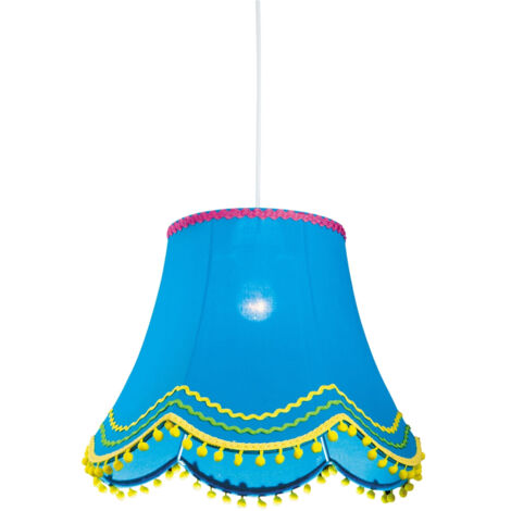Candellux sospensione Arlekin blu/bianca Ø35 tessuto E27