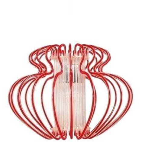 Candellux suspension Imperia Ø45 rouge/chrome E27 60W