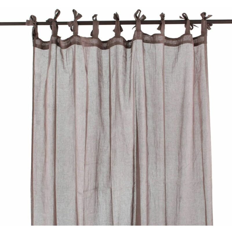 Candice - Voilage xxl en coton marron 140x300