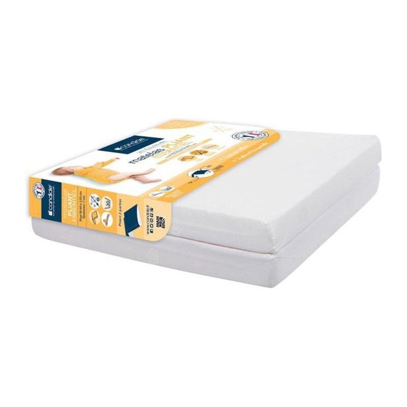 Matelas Pliant 2 Parties Ecru - 60x120 cm - Candide