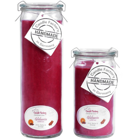Candle Factory Kerzen-Set Glühwein Big + Mini Jumbo Duftkerze Dekokerze altrot