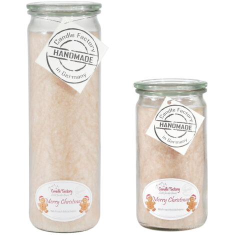 Candle Factory Kerzen-Set Merry Christmas Big + Mini Jumbo Duftkerze Dekokerze