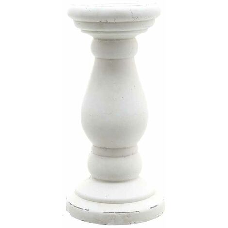 Candle Holder - Ceramic - L14 x W14 x H30 cm - White
