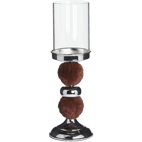 Candle Holder PADRE Glass 38 cm Brown